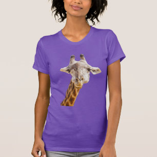 Camiseta Girafa Fofa Roxa Moderna Animal Engraçado