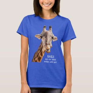Camiseta Girafa Fofa SORRISO Citação Divertida Moderna