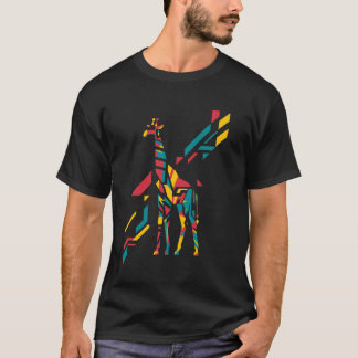 Camiseta Girafa Geométrica abstrato Colorida