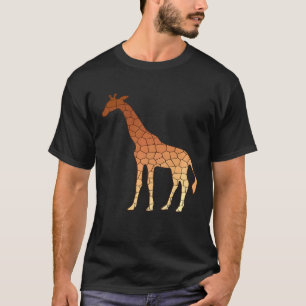 Camiseta Girafa Geométrica Moderna Elegante Em Cobre Brown