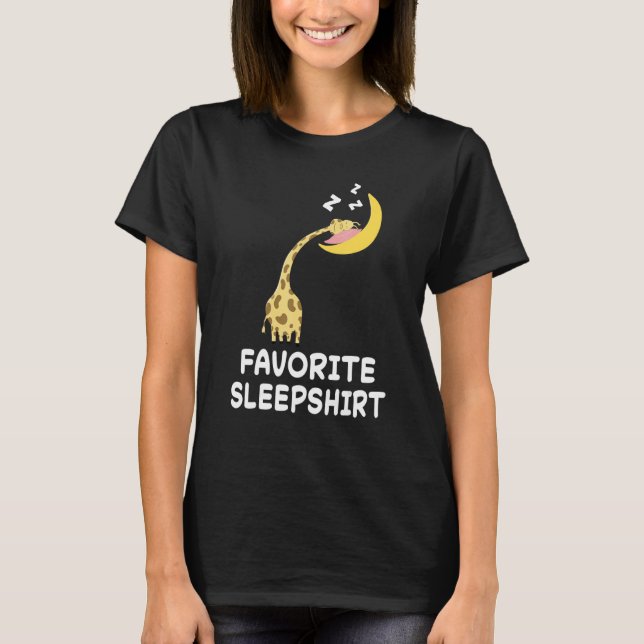Camiseta Girafa Girafas dorme dormindo pijama (Frente)