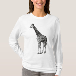 Camiseta Girafa, Impressão Animal, Animais Selvag