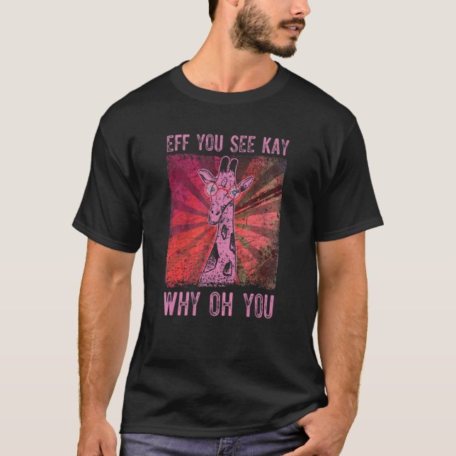 Camiseta Girafa legal com óculos (Frente)