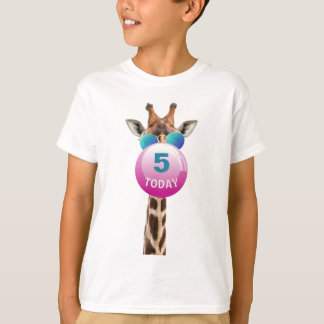 Camiseta Girafa legal e Bubblegum do costume