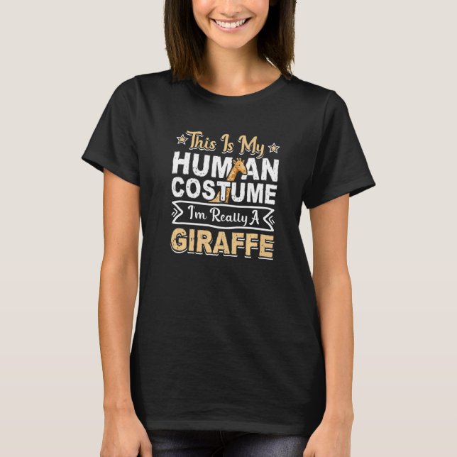 Camiseta Girafa Lover Esta é a minha fantasia humana. (Frente)