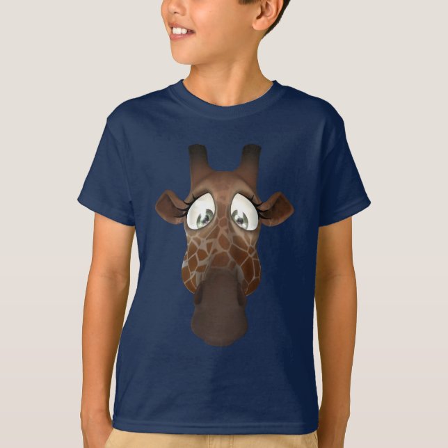 Camiseta Girafa lunático bonito (Frente)