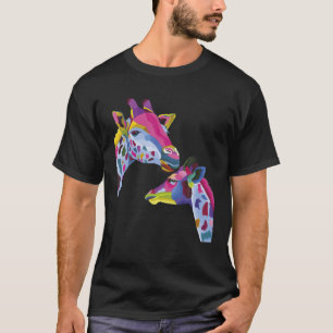Camiseta Girafa Mãe Girafas Arte Para Nova Mãe Beijando Beb