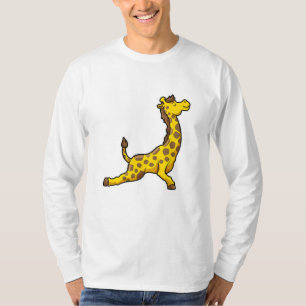 Camiseta Girafa na perna do Yoga Stretch