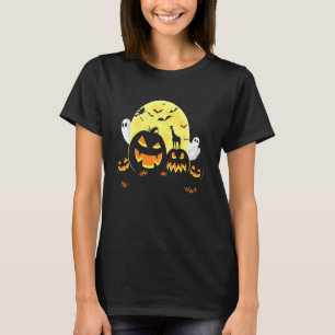 Camiseta Girafa No Assustador Da Pumpkin No Halloween Cheia