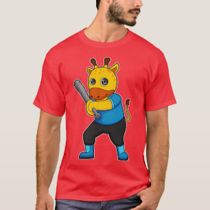 Camiseta Girafa no Baseball com Baco de Beisebol