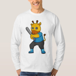 Camiseta Girafa no Baseball com Baco de Beisebol