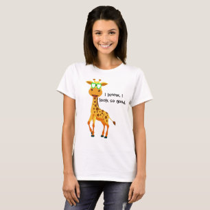 Camiseta girafa no estilo com vidros para ela