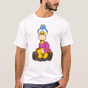Camiseta Girafa no inverno com Scarf & Hat