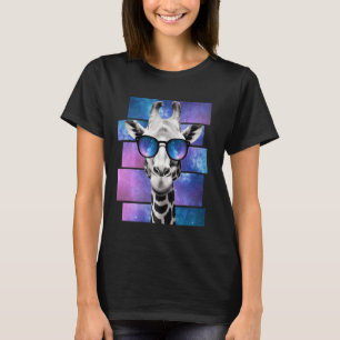 Camiseta Girafa Óculos Espaciais Galáxias Óculos Solares Me