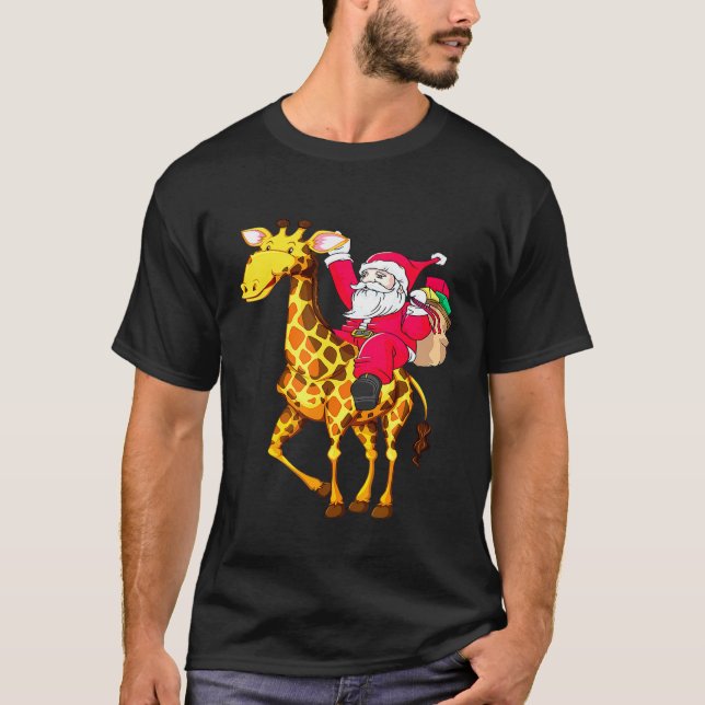 Camiseta Girafa Papais noeis Feliz Natal Matando Xmas (Frente)