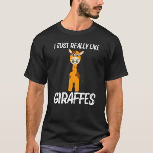 Camiseta Girafa Para Homens Animais Selvagens Safari