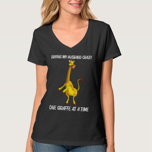 Camiseta Girafa Para Mulheres Mãe Animais Do Zoo Mais Alto (Frente)