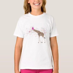 Camiseta Girafa Partilhando Animais Safari Festa