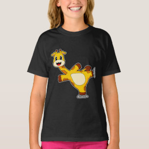 Camiseta Girafa patinação no gelo patins de gelo esportes d