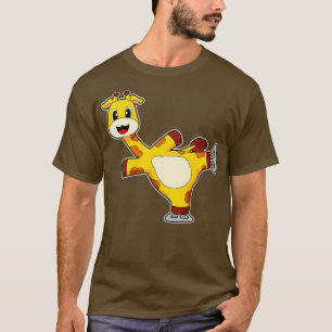 Camiseta Girafa Patinação no gelo Patins Esportes de invern