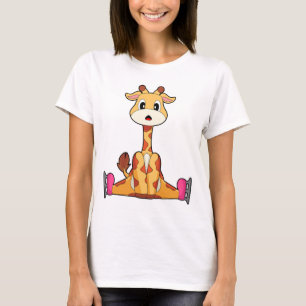 Camiseta Girafa Patinação no gelo Patins Esportes de invern