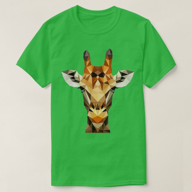 Camiseta Girafa Poligonal Zoológico Africano Mamário Safari (Frente do Design)