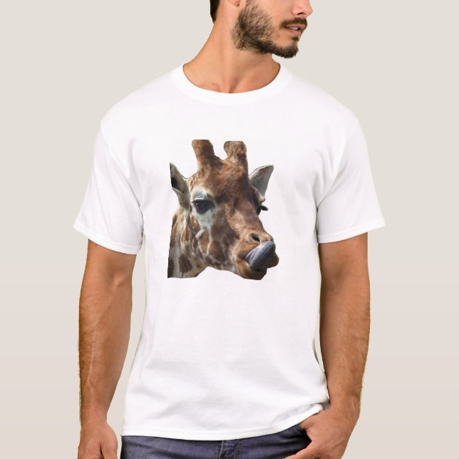 Camiseta Girafa que cola sua língua para fora (Frente)