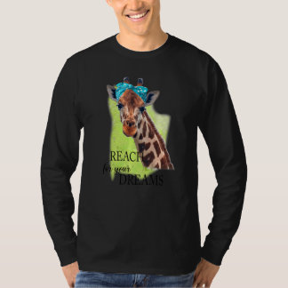 Camiseta Girafa Reach For Your Dream Piada Inspirational