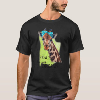 Camiseta Girafa Reach For Your Dream Piada Inspirational