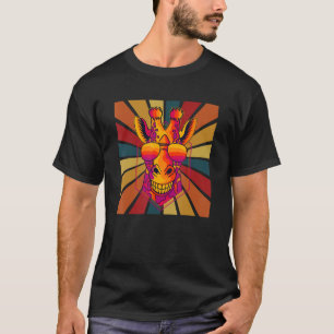 Camiseta Girafa Retro Funky Com Óculos de Sol Colorido Dese