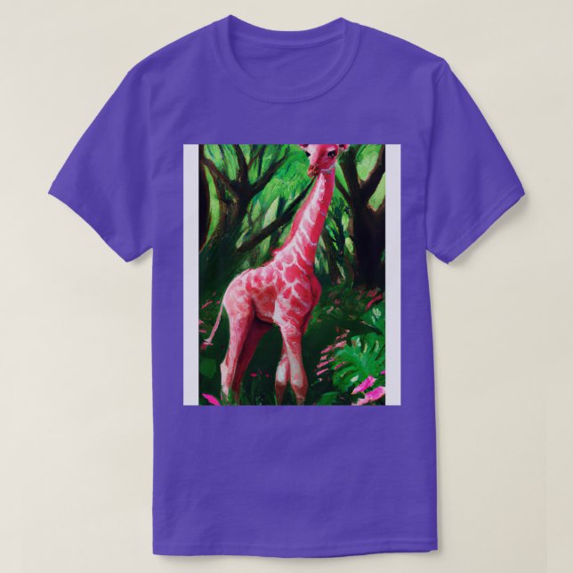 Camiseta Girafa rosa 3 (Frente do Design)