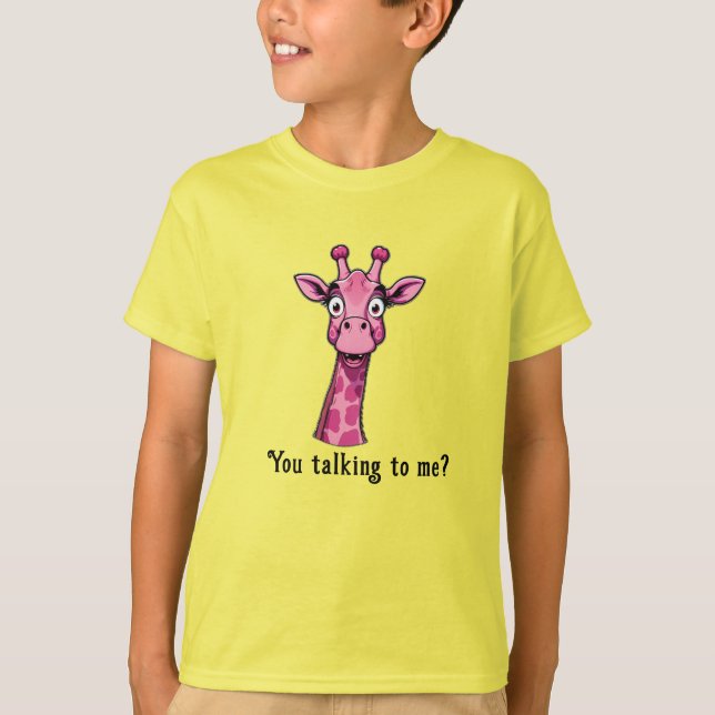 Camiseta Girafa Rosa Fofa Surpresa (Frente)