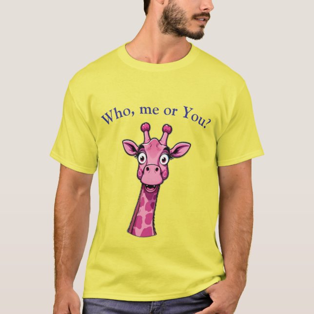 Camiseta Girafa Rosa Surpreendente (Frente)