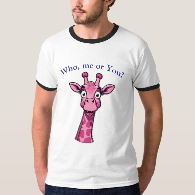 Camiseta Girafa Rosa Surpreendente (Frente)