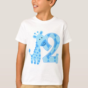 Camiseta Girafa segundo aniversário Azul