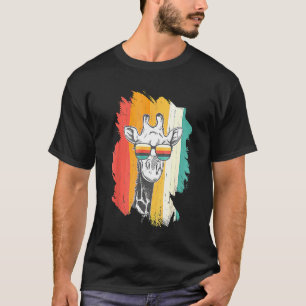 Camiseta Girafa Silhueta Pôr do Sol Cor Vintage Retro 1
