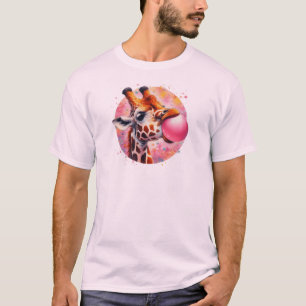Camiseta Girafa soprando Impressão de pastilha