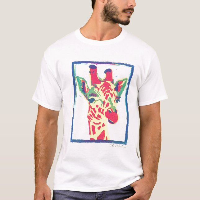 Camiseta Girafa T do pop art (Frente)