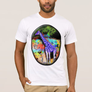 Camiseta Girafa T psicadélico roxo