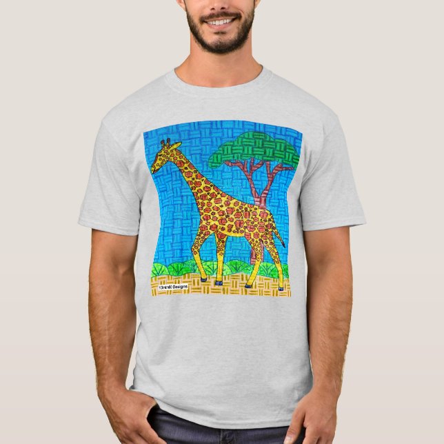 Camiseta Girafa (vívida) - Camisa-luz masculina (Frente)