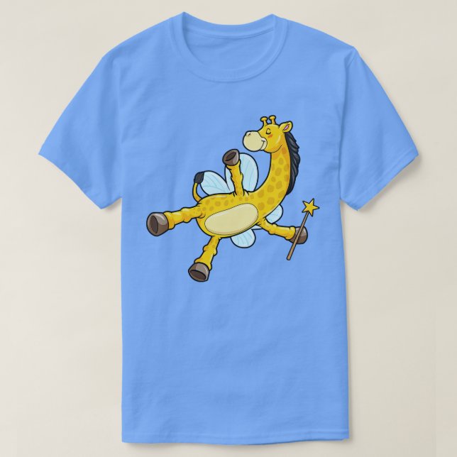 Camiseta Girafa voadora com varinha mágica (Frente do Design)