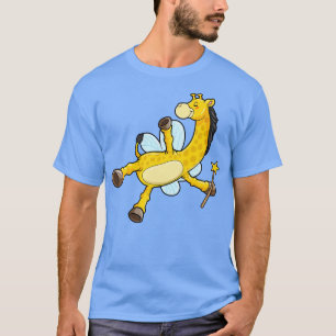 Camiseta Girafa voadora com varinha mágica