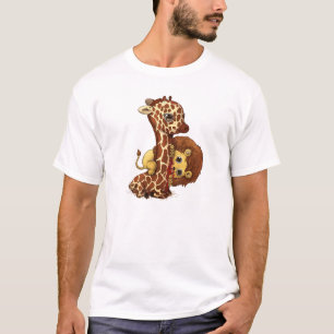 Camiseta Girafa Whimsical e Arte Leão Reprodutiva