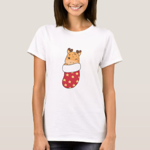Camiseta Girafas Bonitas Na Meia De Natal Para A Gira De Na