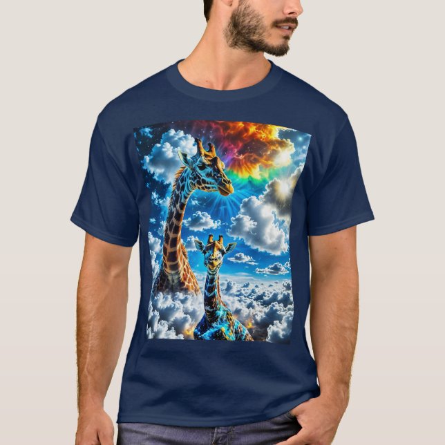 Camiseta Girafas Coloridas - Cabeças nas Nuvens (Frente)