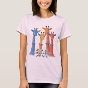 Camiseta Girafas Coloridas Emaranhadas Animal Divertido