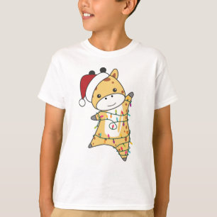 Camiseta Girafas de Natal Girafas de inverno