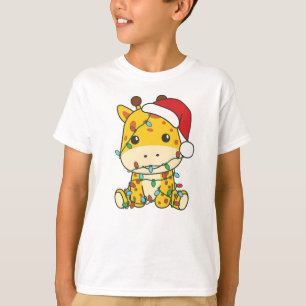 Camiseta Girafas de Natal Girafas Feriam Animais de inverno