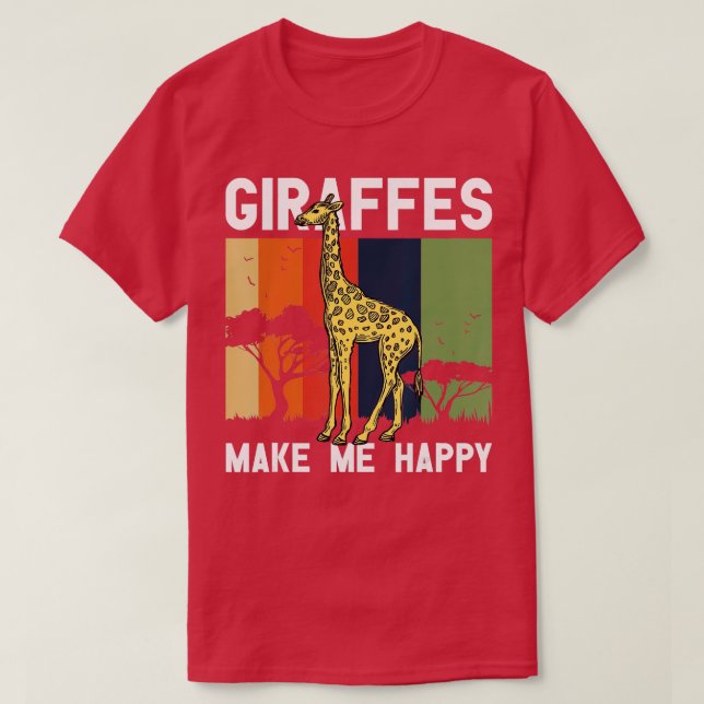 Camiseta Girafas me fazem feliz girafa por zoo zoológico Wi (Frente do Design)