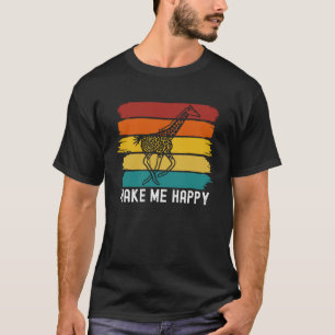 Camiseta Girafas Me Fazem Feliz Vintagem Animal Africano